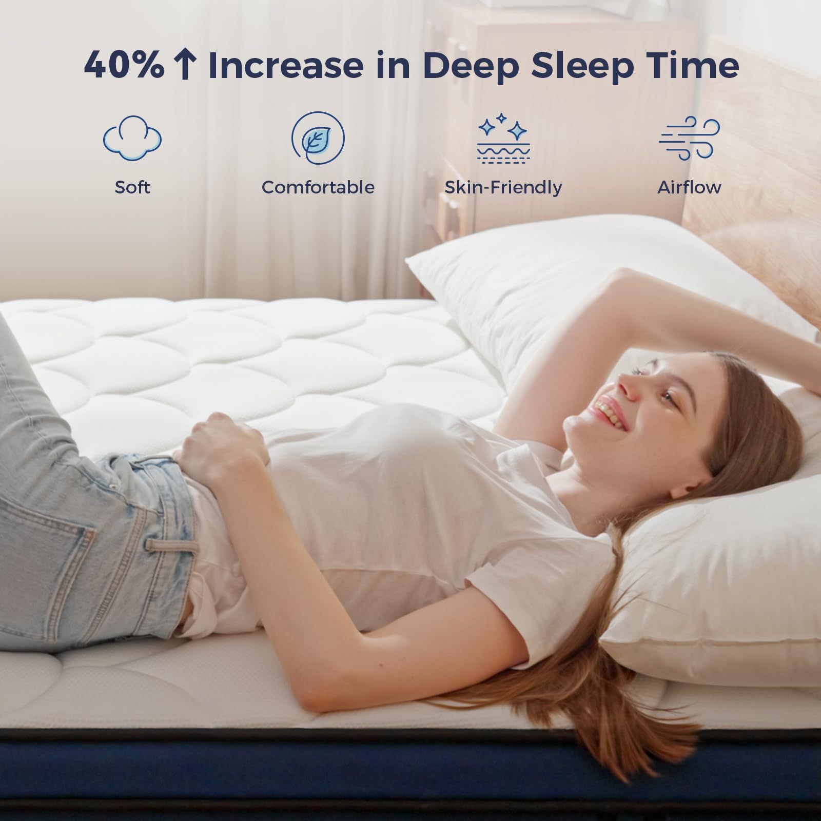 Resspry King Size Mattress, 10Inch Hybrid Mattress for Pressure Relief