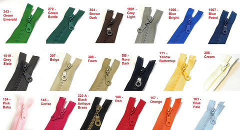 Chunky No.5 Plastic Molded Zip Closed End (Yellow (Buttercup - 111), 8 inch - 20 cm (Closed End))