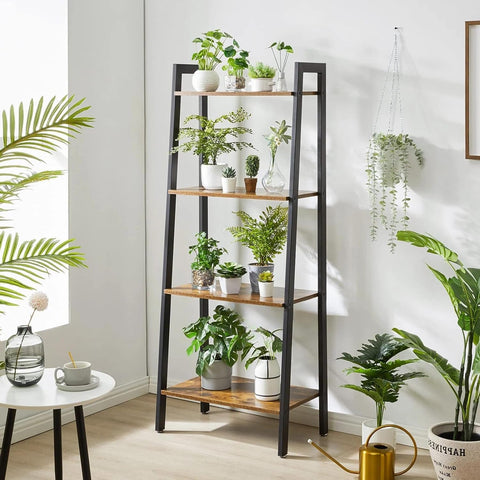 BAKLAM Small Bookshelf, 4-Tier Small Shelves 40cm, Narrow Shelf Tablette, Shelving Unit, Bathroom Corner Shelf, Display Cabinet