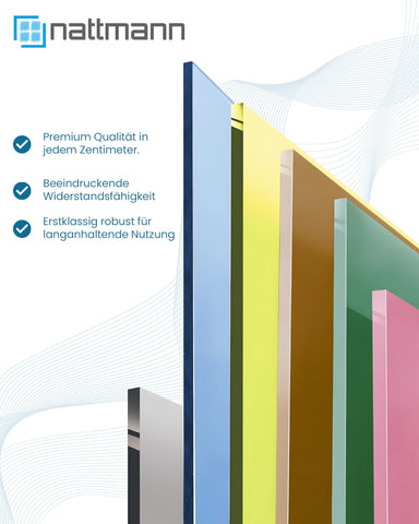 nattmann Plexiglas® GS coloured, 3 mm, versatile, shatterproof acrylic glass plate for light objects and more, brand quality in 25 x 50 cm