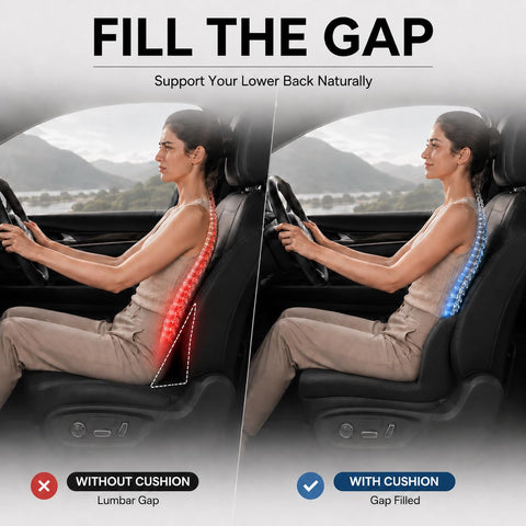 LALOSHI Car Seat Cushion with Lumbar Support, Memory Foam Ergonomic Comfort