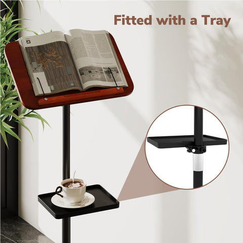 lesolar Lectern Podium Stand with Storage Tray Height Adjustable Portable Standing Desk Table Steady Book Stand with Bookmark