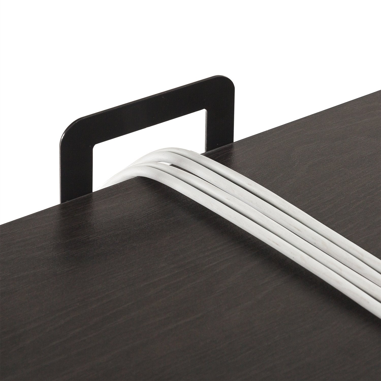 ZINUS Tresa 140 x 75 cm Black Metal Desk with Storage and Monitor Stand | Workstation with Espresso Finish | Computer Desk | Easy Assembly