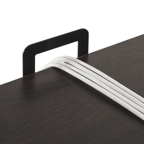 ZINUS Tresa 140 x 75 cm Black Metal Desk with Storage and Monitor Stand | Workstation with Espresso Finish | Computer Desk | Easy Assembly
