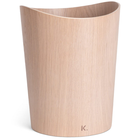 Kazai. Real Wood Waste Paper Bin Börje | Wooden Paper Basket for Office, Kids' Room, Bedroom and more | 9 liters | Oak white