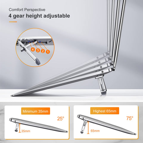 nediea Foldable Laptop Stand, Laptop Feet Riser for Desk, Laptop Cooling
