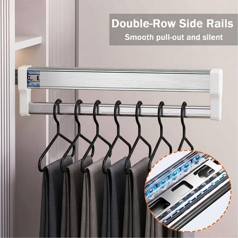 MAFAGE Pull Out Clothes Rail, Adjustable Wardrobe Rail Hanger Rack 497mm