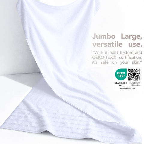 American Soft Linen Jumbo Large Bath Towels, 100% Turkish Cotton 35 in 70 in, Bath Towel Sheets for Bathroom, White Bath Sheet