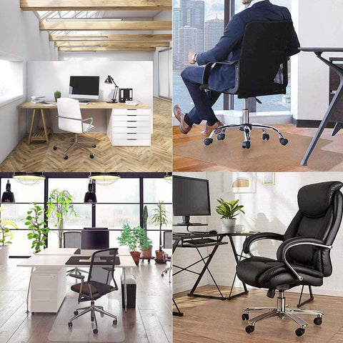 LeapYouth 90x120 cm Office Chair Mat for Hard Floors, Clear Computer Chair Mat, Wooden Floor Protectors for Rolling Chairs