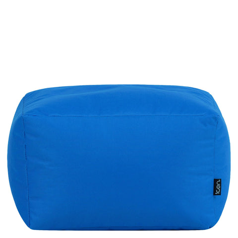 Bean Bag Bazaar Outdoor Bean Bag Footstool with Filling Included, Blue