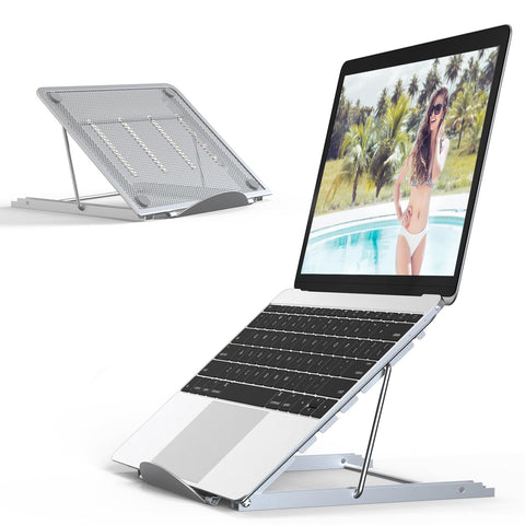 Jumkeet Laptop Stand,Foldable Portable Ventilated Desktop Laptop Holder,Universal Lightweight&Adjustable Ergonomic Tray Mount Compatible with