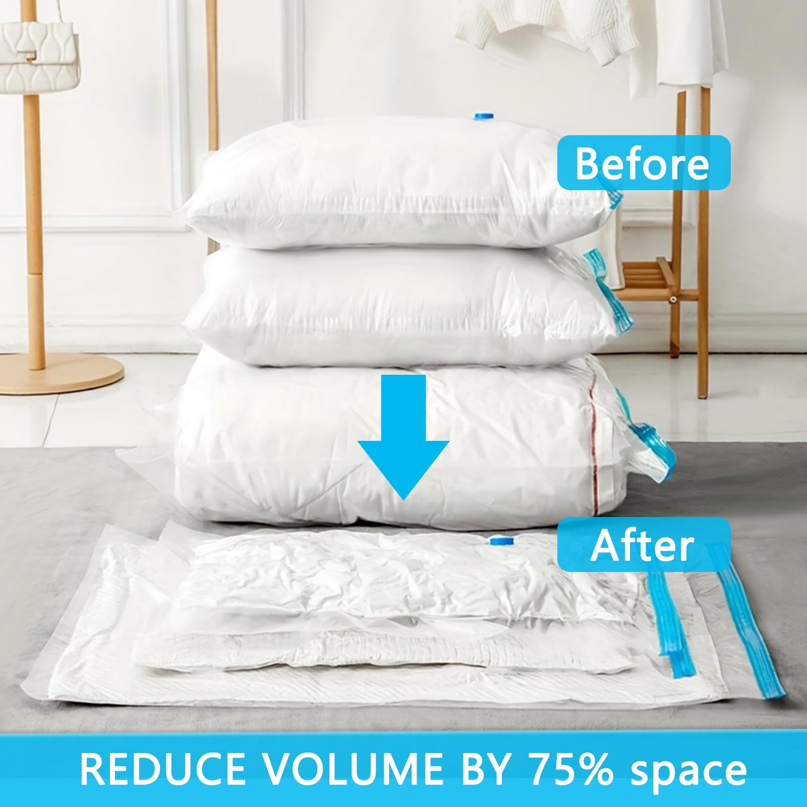 Vacuum Storage Bags - 2 Pack 100X130CM Extra Large Strong Space Saver Compression Bags