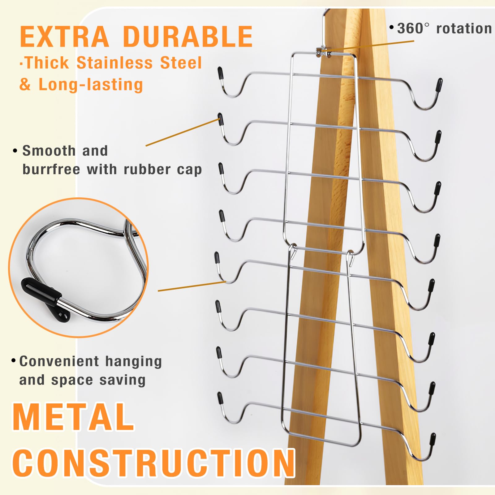 2 Pcs Closet Organizer, 8 Tier Tank Top Hanger and 6 Tier Skirt Hangers with Clips for Women, Bra Tie Jeans Pants and Storage Space Saving