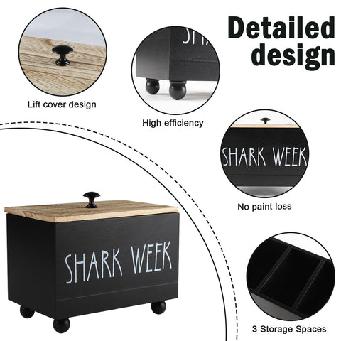 Gzsekken Tampon Holder for Bathroom with Lid,Shark Week Period Box Sanitary Products Organiser for Bathroom