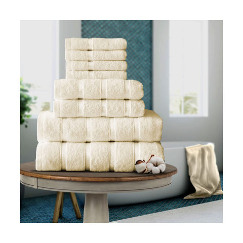 FAIRWAYUK 8-Piece Towels Bale Set for Bathroom, Ultra Soft Premium Quality Water Absorbent Towel Gift Sets, 100% Egyptian Cotton