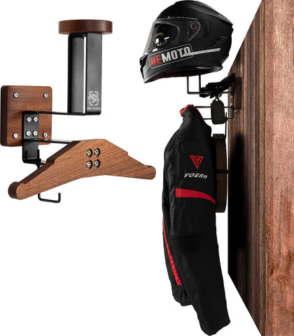 OneTigris Motorcycle Helmet Stand Wall Mount – Heavy-Duty Helmet & Jacket Hanger, Wall-Mounted Stand for Motorbike Gear & Tactical Equipment
