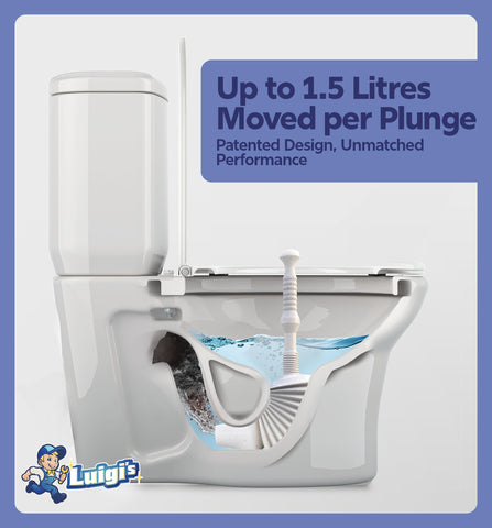 Luigi's World's Best Toilet Plunger - Plunger Toilet Unblocker Heavy Duty - Plungers for Unblocking - Unique Strongest Unblocker Tool