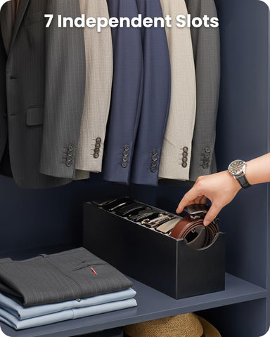 Lolalet Belt Organizer for Closet, Belt Box & Storage Drawer -Black