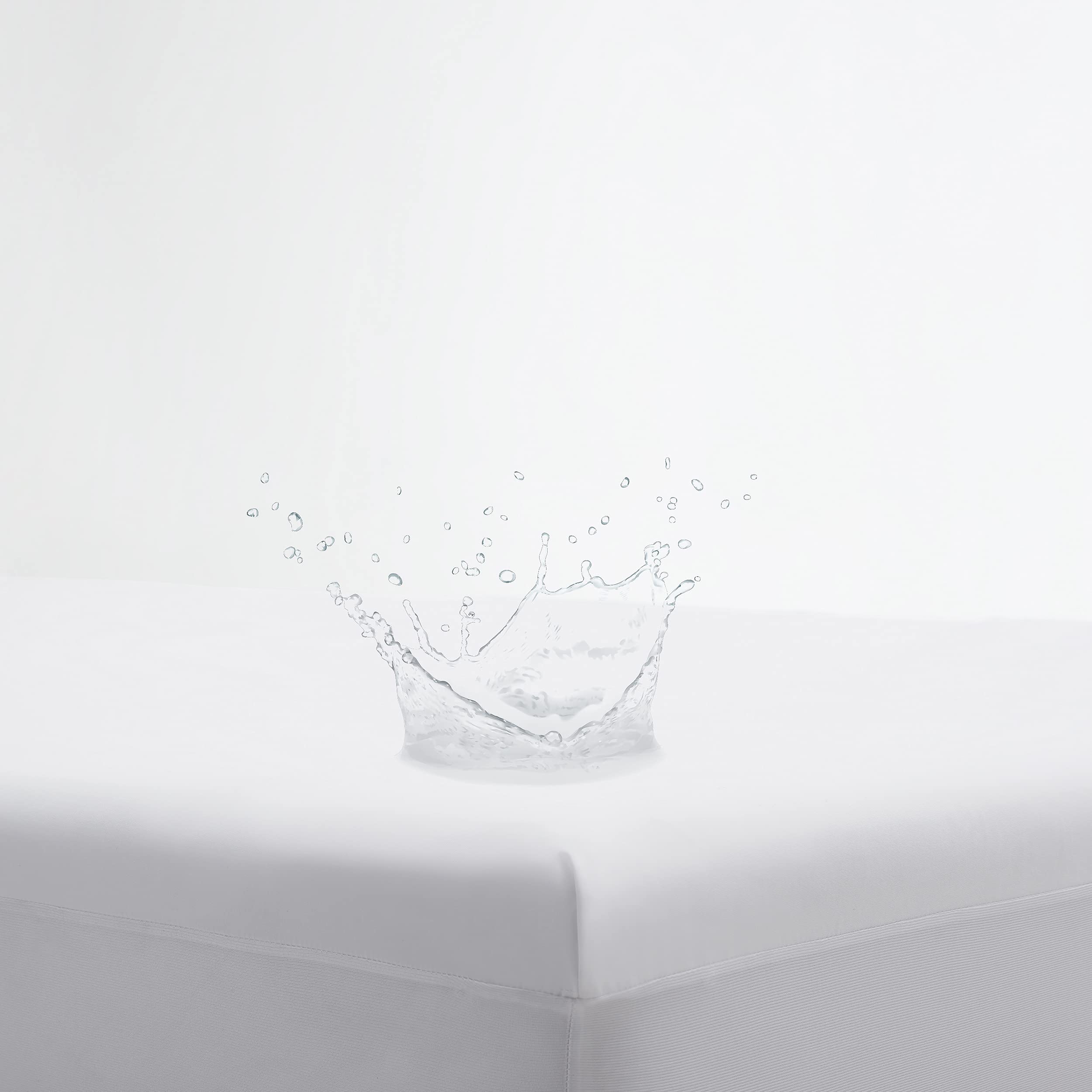SERTA Power Chill Soft Comfort Stain Resistant & Waterproof Mattress Cover Protector with 15" Deep Pocket, California King, White