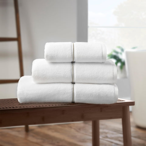 Bianca Zero Twist Satin Stitch Cotton 50x85 cm Hand Towel White