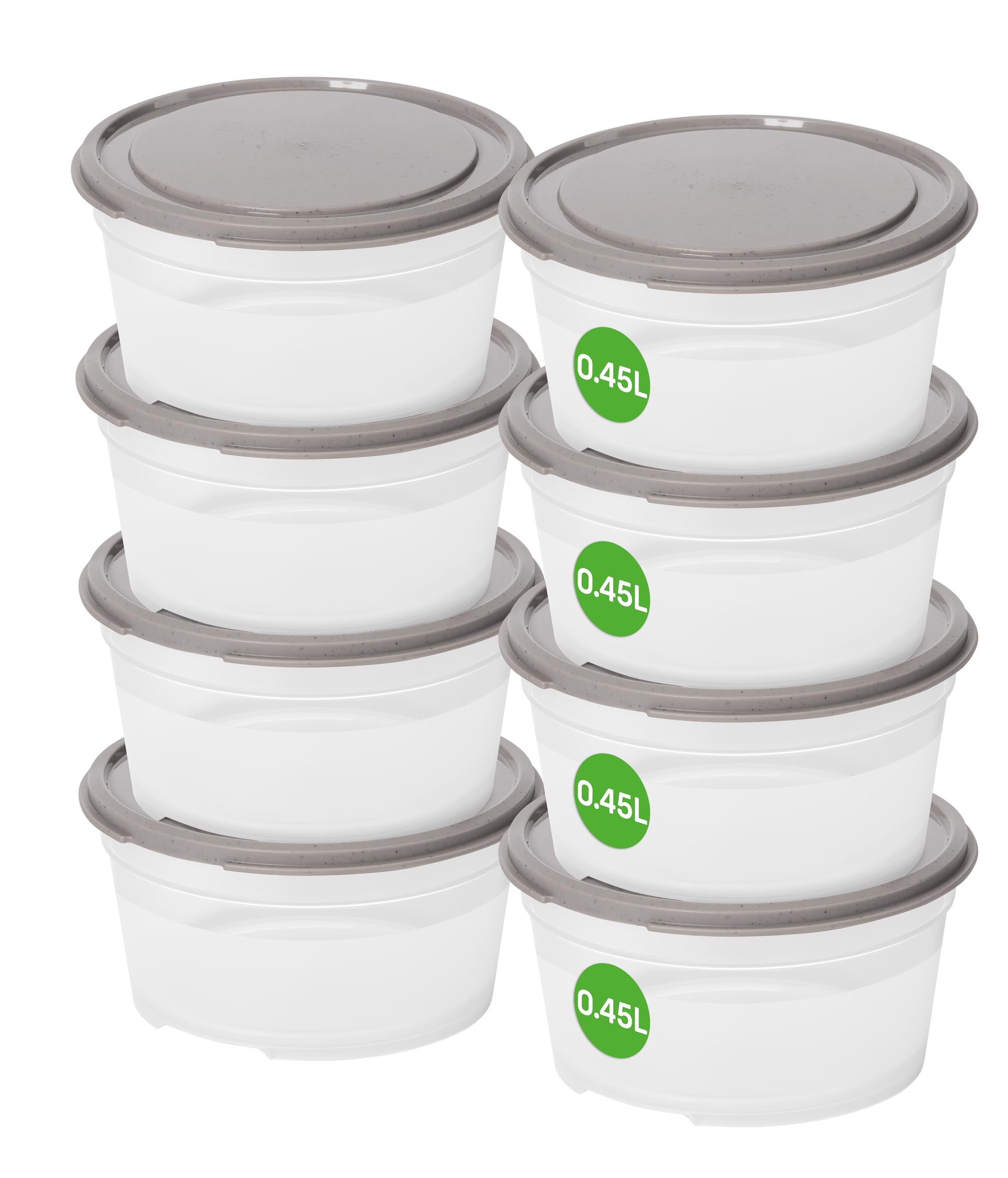 SmartStore Leakproof Food Storage Container 0,45L - Set of 8 | Dishwasher, Fridge, Microwave Safe | Lunch Box Meal Prep | Food Approved, BPA Free