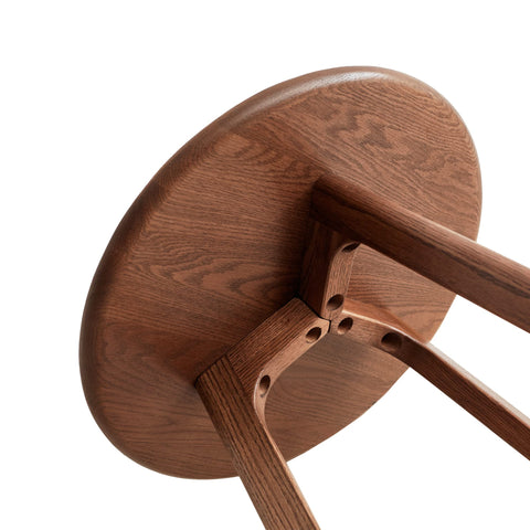 Raico Round Side Table 100% Solid Wood Occasional Table Minimal Scandinavian End Table for Living Room Sofa Table (Walnut)