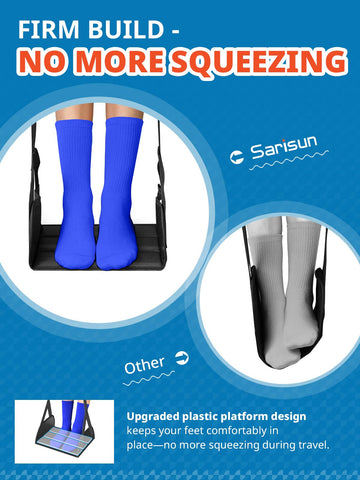 SARISUN Travel Pillow with Strap, Airplane Foot Hammock for Long Flights
