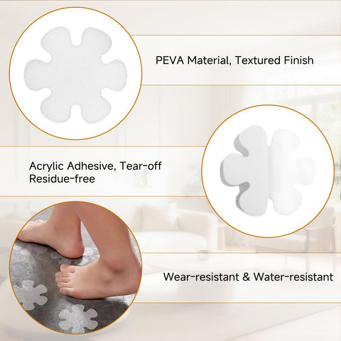 Non Slip Shower Stickers 12 Pcs, Anti Slip Flower Shape Bath Stickers Transparent Self-Adhesive Bathtub Stickers with Scraper Clear Anti Skid Tape