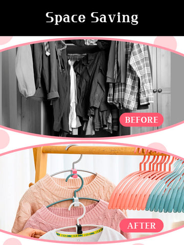 Sinofort 120pc Coat Hanger Connector Hooks Drop Connecting Hooks Multi-Layer Stackable Hanger Extender Clips for Closet Wardrobe Organiser Space
