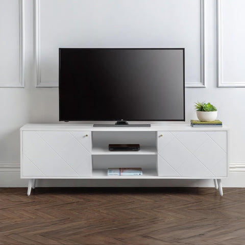 Julian Bowen Moritz TV Unit for up to 65" TVs, White - H58 x W176.5cm