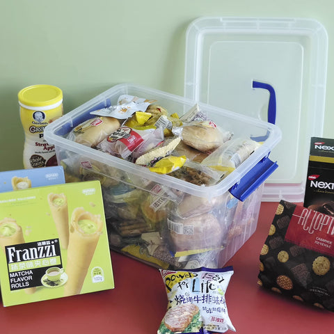 Sandmovie 12 L Plastic Storage Boxes with Lids and Handles, Clear Storage Containers, 6 Packs