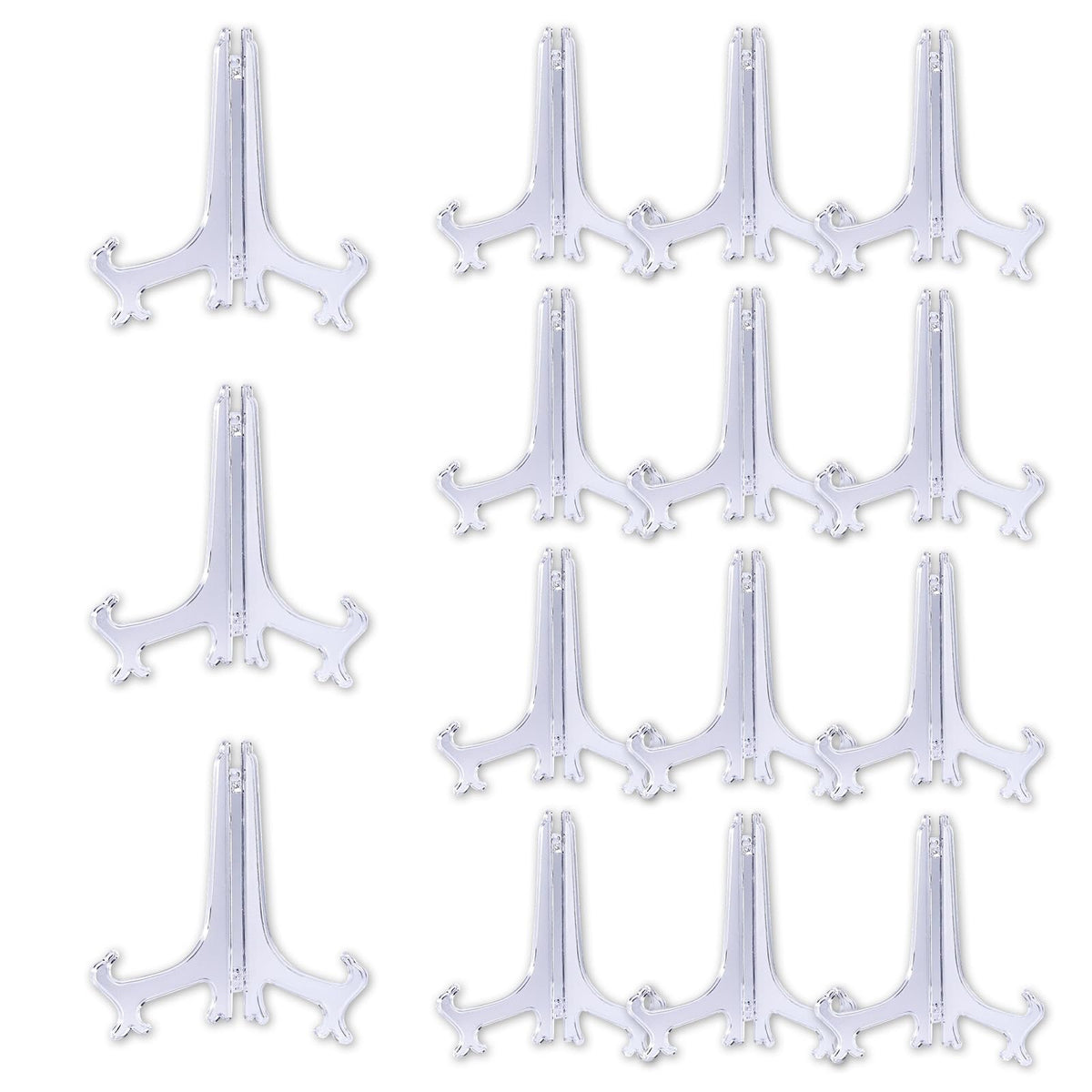 SXKJGQ 15 Pcs Plate Stand for Display, 3 Inch Plate Display Stands, Clear Acrylic Plates Holder Photos Table Numbers Home Office Decor