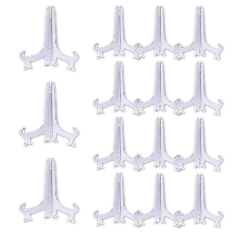 SXKJGQ 15 Pcs Plate Stand for Display, 3 Inch Plate Display Stands, Clear Acrylic Plates Holder Photos Table Numbers Home Office Decor
