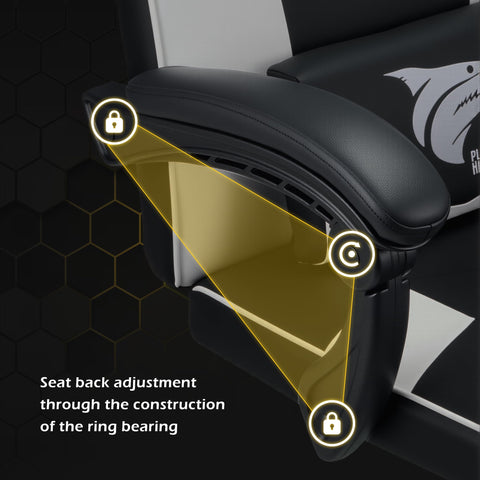 Play haha.Ergonomic Gaming Chair with Footrest, High Back Office Chair with Lumbar Support and Headrest