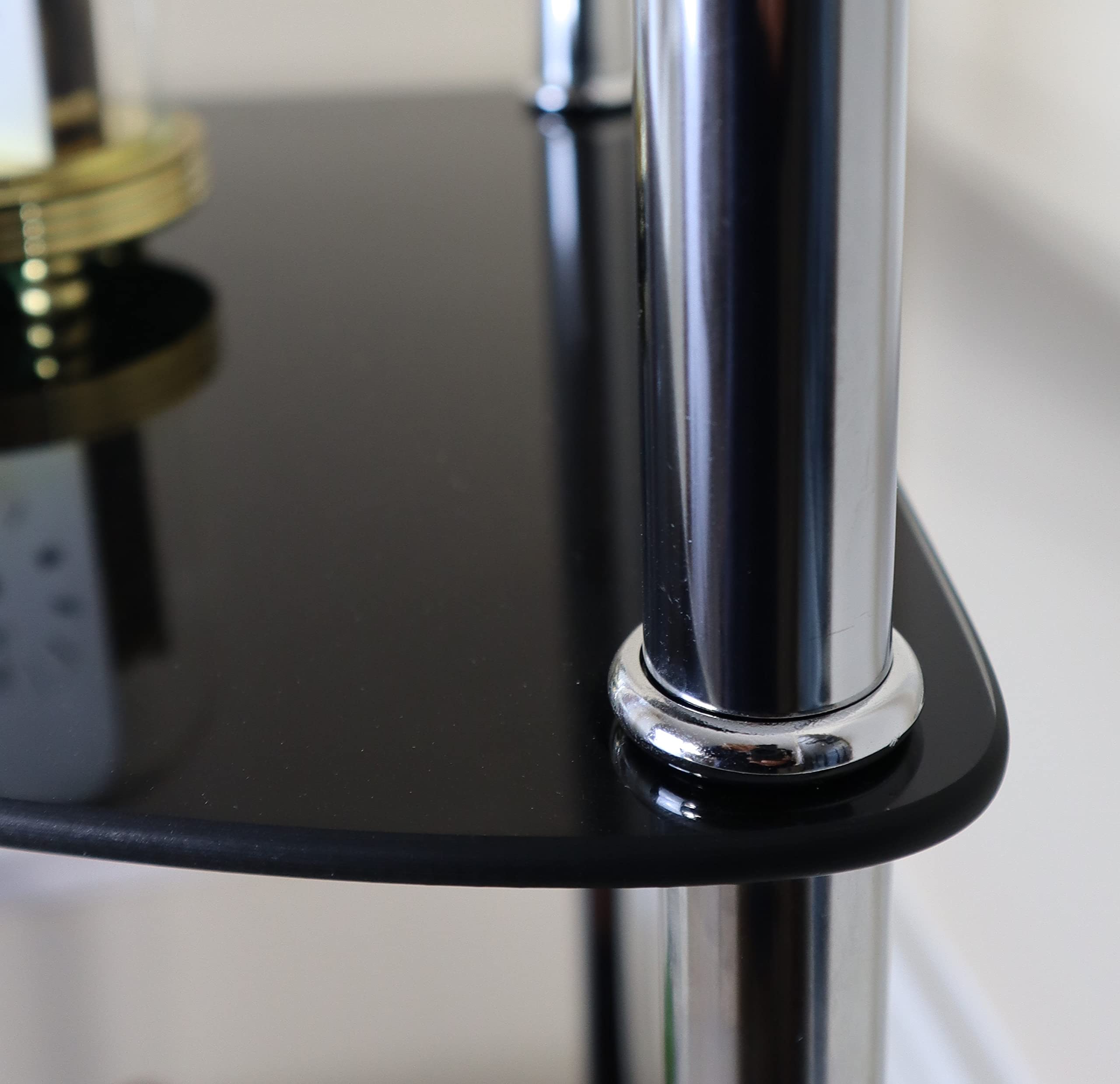 ASPECT Polo 5 Tier Corner Display Glass Unit-Black, Chrome, S