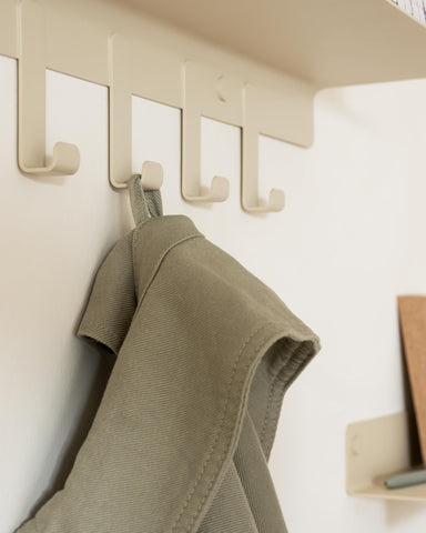 Kazai. Wall Mounted Coat Rack with Shelf 'Holmsen' | Modern Coat Hooks Wall Mounted | Hanger with Storage Shelf | Metal Hook Rack for Hallway