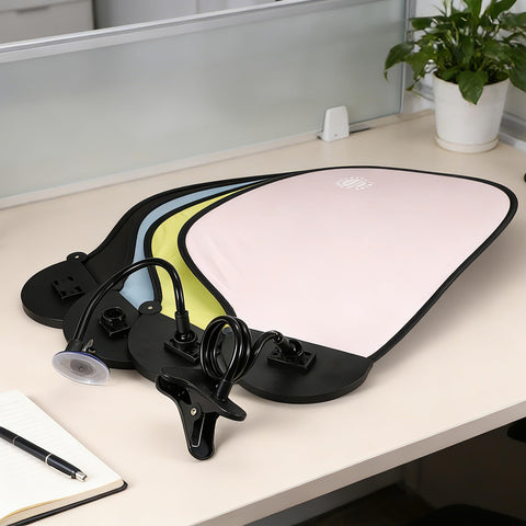 PATIKIL 2Pcs Desk Shade, 22.8" Adjustable Cubicle Shade with Suction Cup and Clip Portable Foldable Cubicle Light Shield for Block Overhead Light