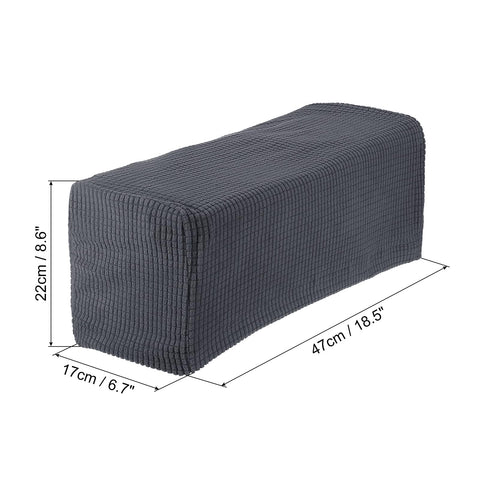 sourcing map 2pcs Stretch Armrest Covers for Chairs/Sofas, Couch Arm Covers with Twist Pin, Furniture Protector Slipcovers Dark Grey