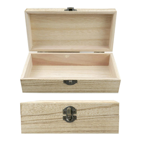 oupados Unfinished Wooden Boxes Brown Wooden Box With Lid Small Wooden Box