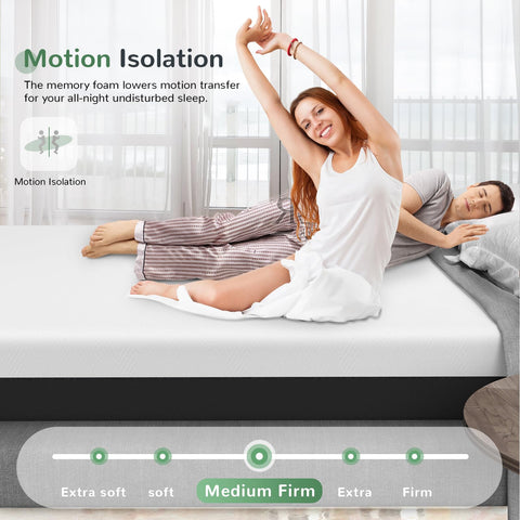 wowttrelax Single Memory Foam Mattress Medium with Soft Fabric, 90x190x13cm