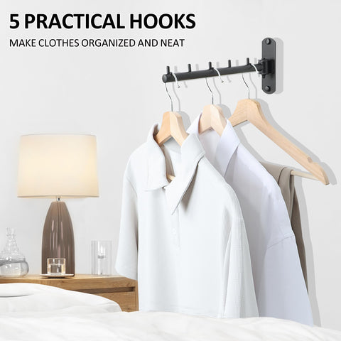 Mooche Clothes Rail Wall Mounted Black, Swivel Rail, 27CM
