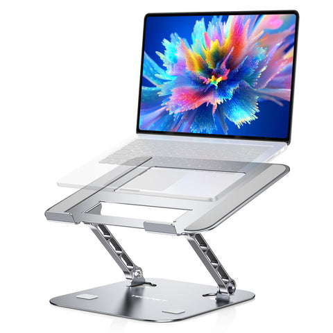 TECKNET Laptop Stand for Desk, Adjustable Laptop Holder, Silver