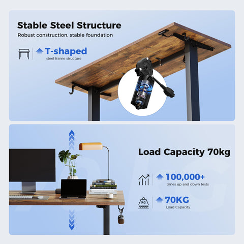Agilestic Electric Standing Desk, 2 Memory Buttons, 120x60cm
