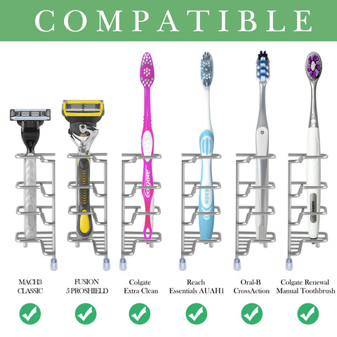 Linkidea Corner Wall Mount Toothbrush Holder for Bathroom, Stainless Steel Triangle Shelf for Tile Walls