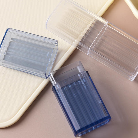 DILUSILK Cotton Bud Holder, 2 Pcs Portable Travel Cotton Bud Holder with Dustproof Lid,for Cotton Swabs, Dental Floss