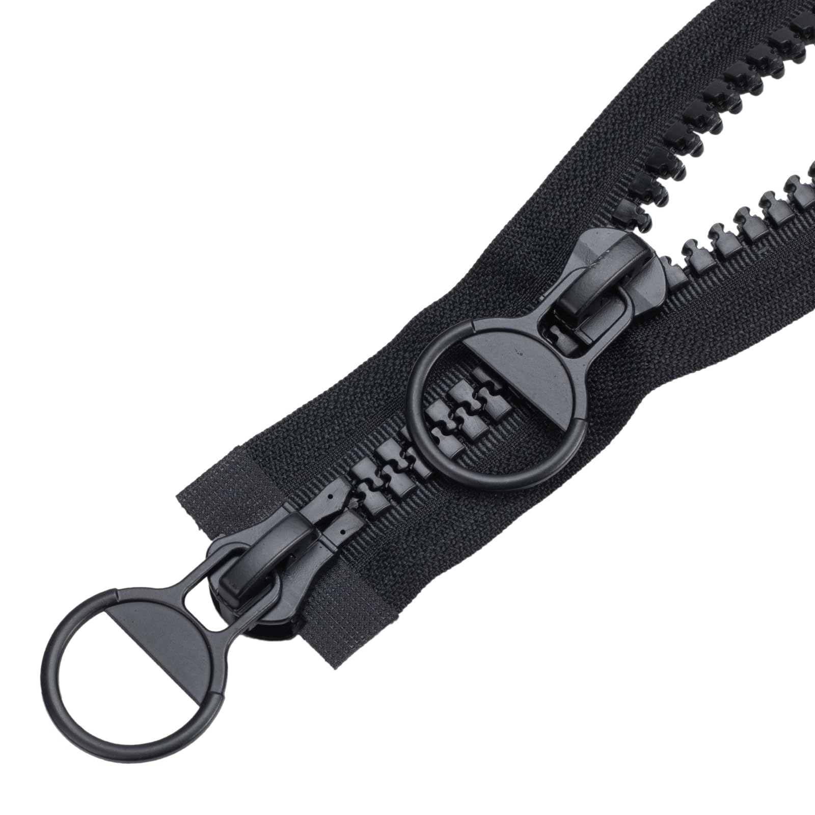 2-Way Zipper Fastener in Plastic - 75 cm #15 - Large Black Zipper - For Coat, Down Jacket, Jackets TXZWJZ (75 cm, 2 Ways)