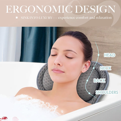 Joeyset Bath Pillows for Tub Luxury, Bath Pillow for Head and Neck, Fit Bathtub Hot Tub Relaxing Gifts for Women