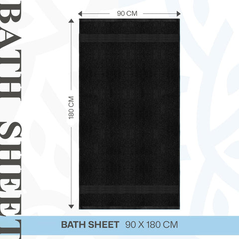 Hieftan Towels Bath Sheet Set – 100% Cotton Pack of 2 Jumbo Extra Large Bath Sheets Towel 600gsm Highly Absorbent Rapid Dry Super Sheets for Bathroom
