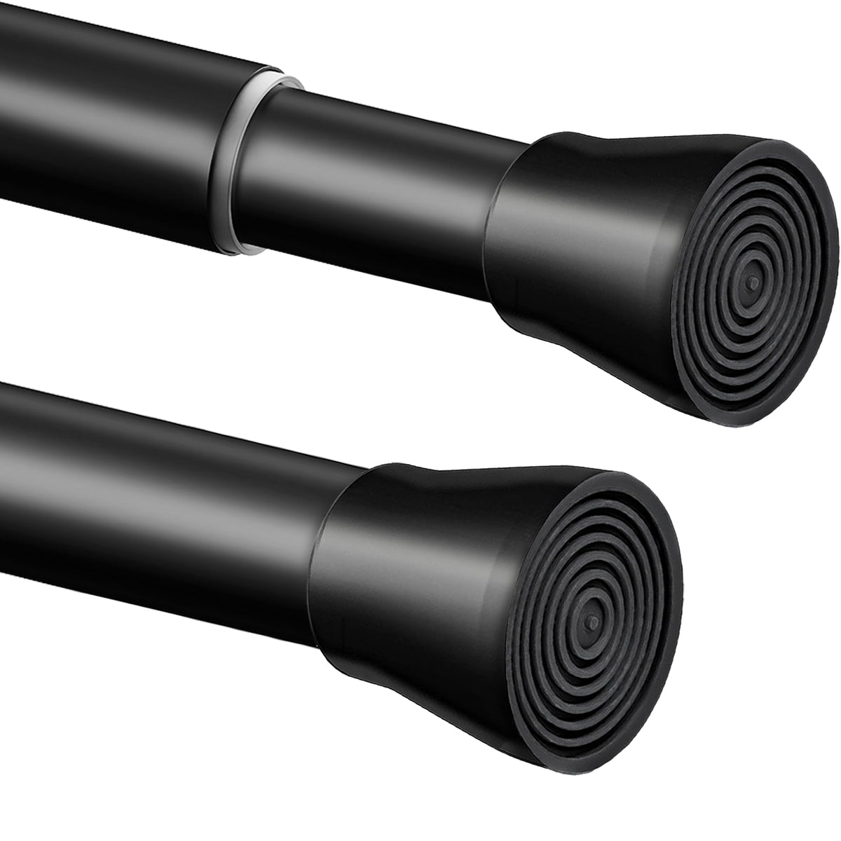 1Pc Tension Rod for Shower Curtain Rail No Drilling Curtain Pole Extendable Rod Easy Fitting for Bathroom Black, 190-360cm, Ø32mm