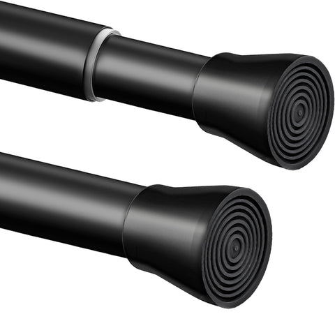 1Pc Tension Rod for Shower Curtain Rail No Drilling Curtain Pole Extendable Rod Easy Fitting for Bathroom Black, 190-360cm, Ø32mm